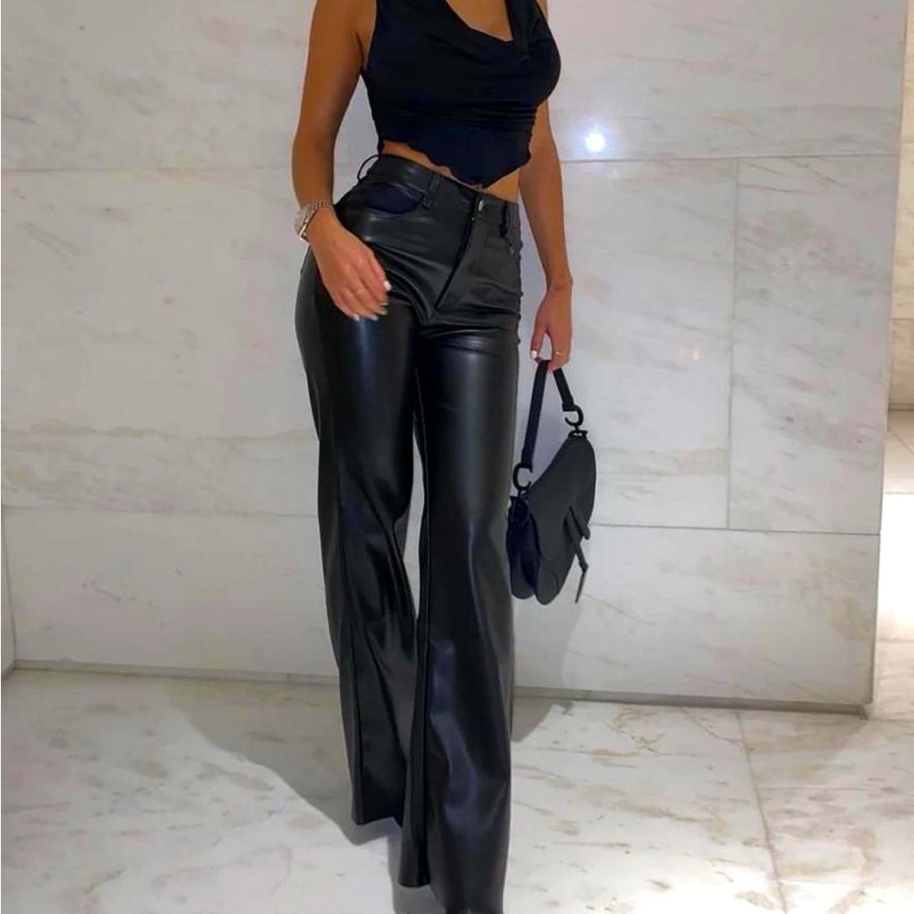 White Fox Boutique Black Faux Leather Pants